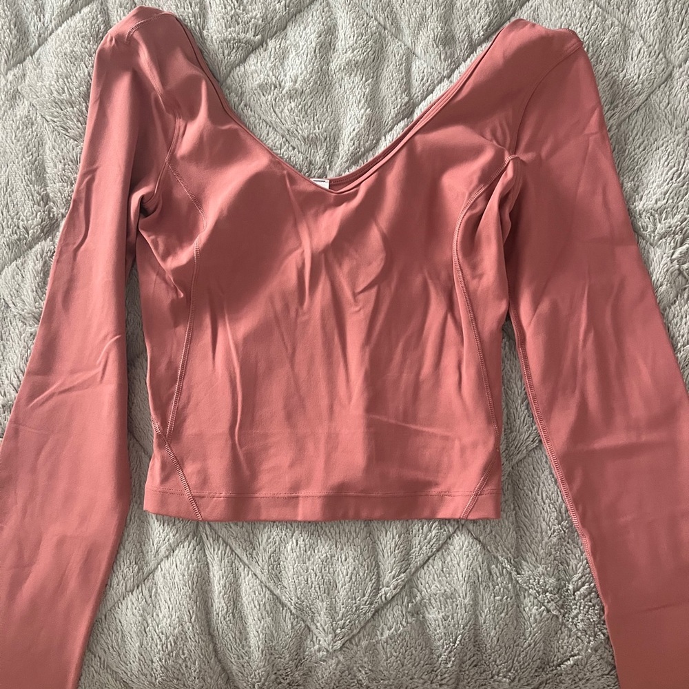 Lululemon Grove Super-High-Rise Flared Pant Nulu and Align Long Sleeve Set - Picture 2 of 5